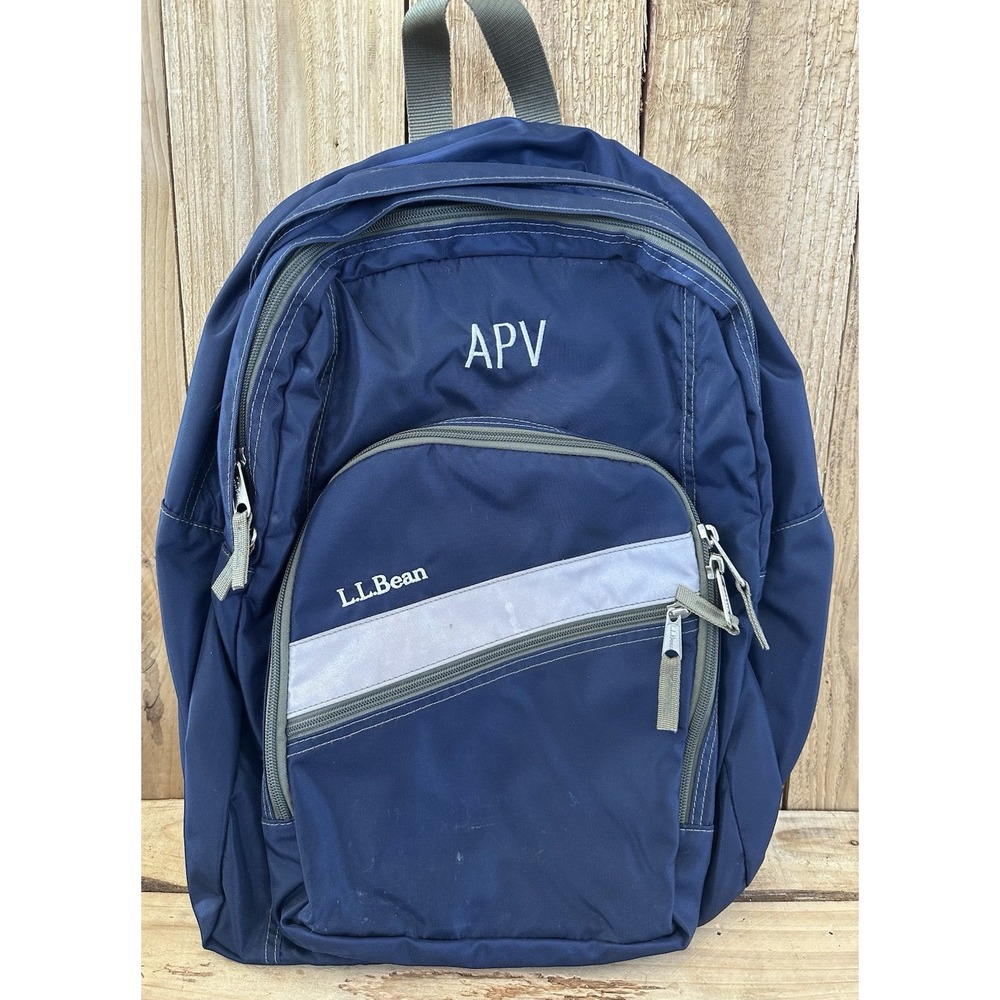 LL Bean Backpack School College Travel Navy Blue